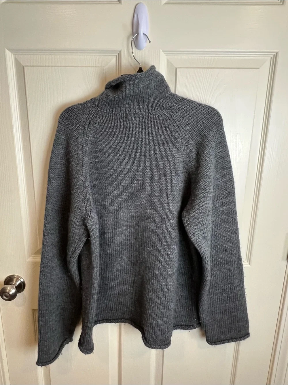 Vintage J Crew Oarsman roll neck wool sweater Heather grey large